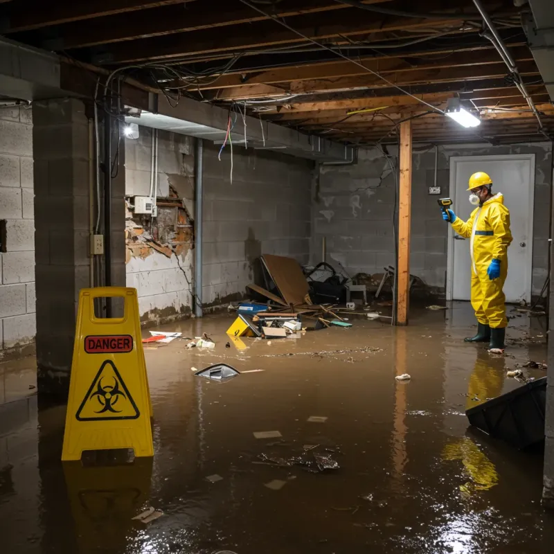 Flooded Basement Electrical Hazard in Nappanee, IN Property