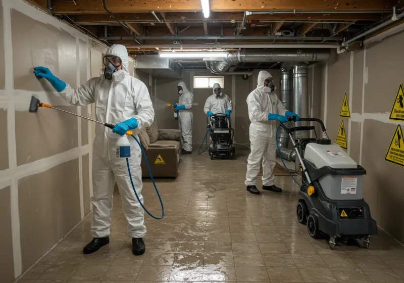 Basement Moisture Removal and Structural Drying process in Nappanee, IN